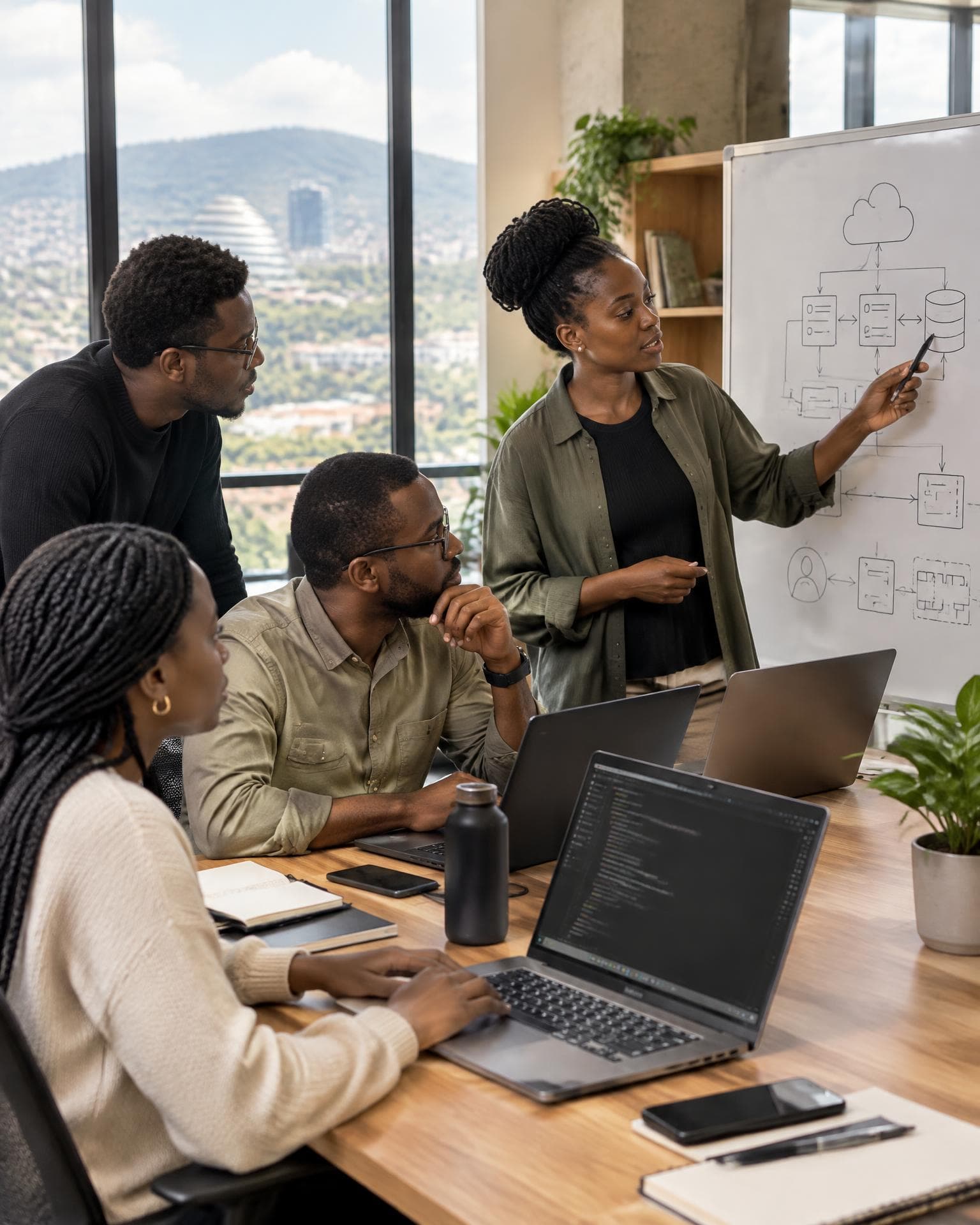 AsteriskRD engineers reviewing system architecture together
